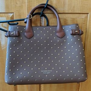 Burberry Brown Leather Purse with Gold Studs